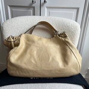 Chanel Beige Edgy Lambskin Large Hobo