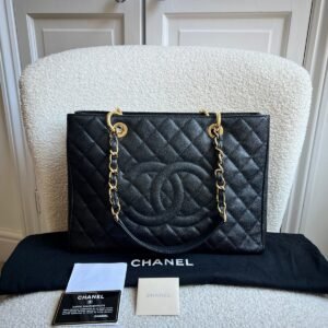 Chanel Black Caviar Grand Shopper Tote Gold Hardware (GST)