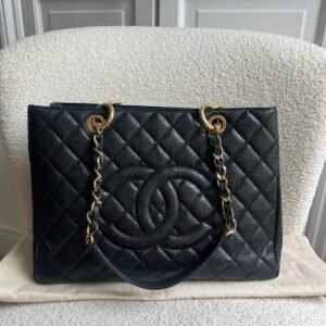Chanel Black Caviar Grand Shopper Tote Gold Hardware (GST)