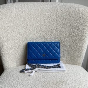 Chanel Blue Lambskin Wallet on Chain