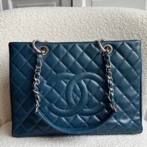 Chanel Dark Blue Blue Caviar Grand Shopper Tote (GST)