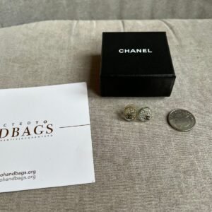 Chanel Diamante Resin Stud Earrings with CC Detail