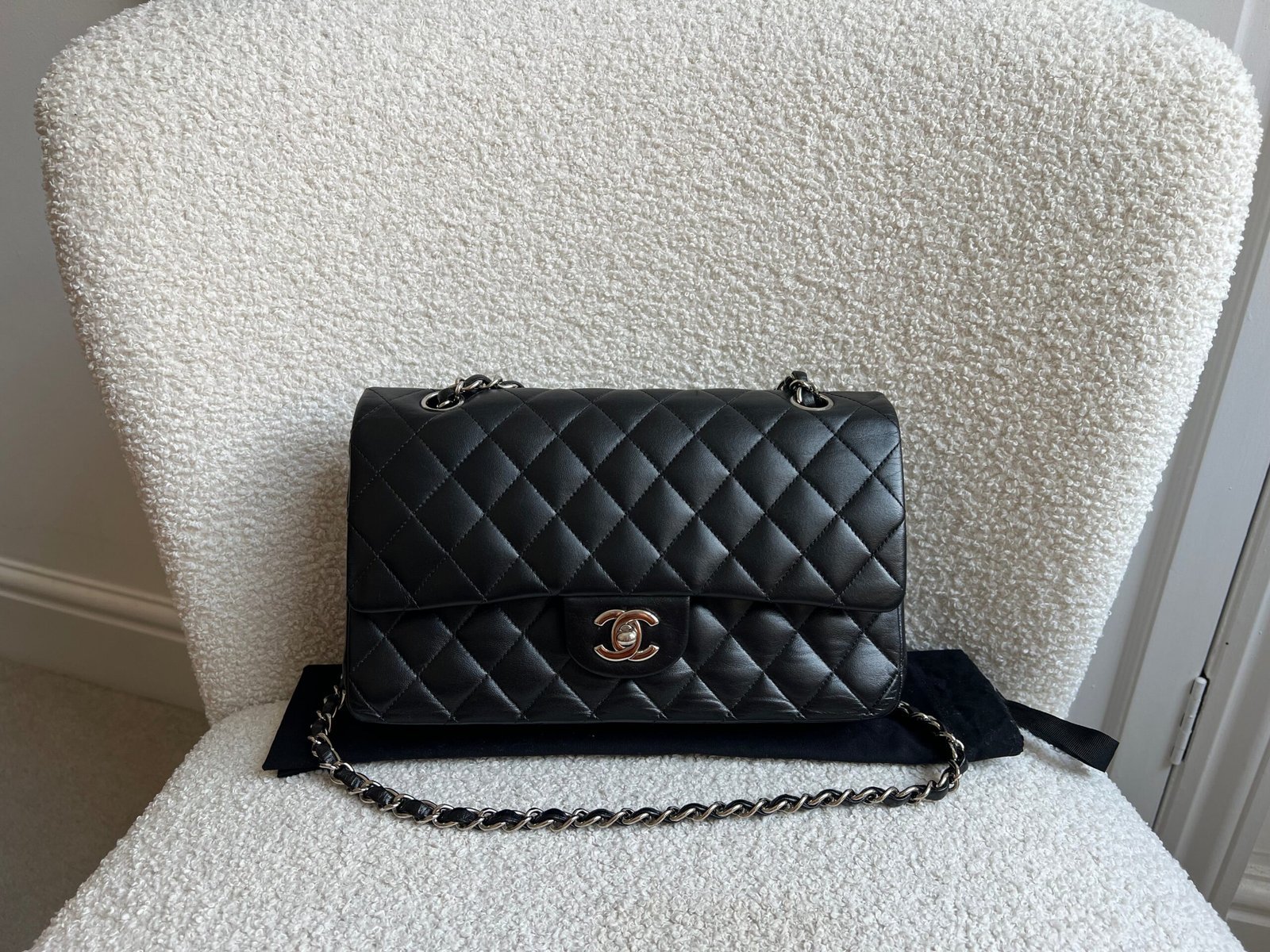 Chanel Medium Classic Flap in Black Lambskin