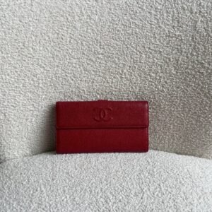 Chanel Red Caviar Timeless Large Flap Wallet