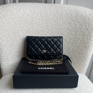Chanel Wallet on Chain in Black Lambskin Gold Hardware