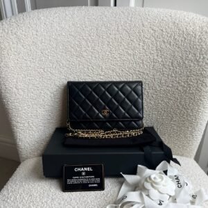 Chanel Wallet on Chain in Black Lambskin Gold Hardware