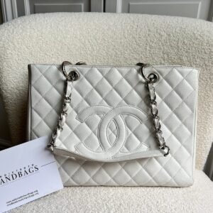 Chanel White Caviar Grand Shopper Tote (GST)