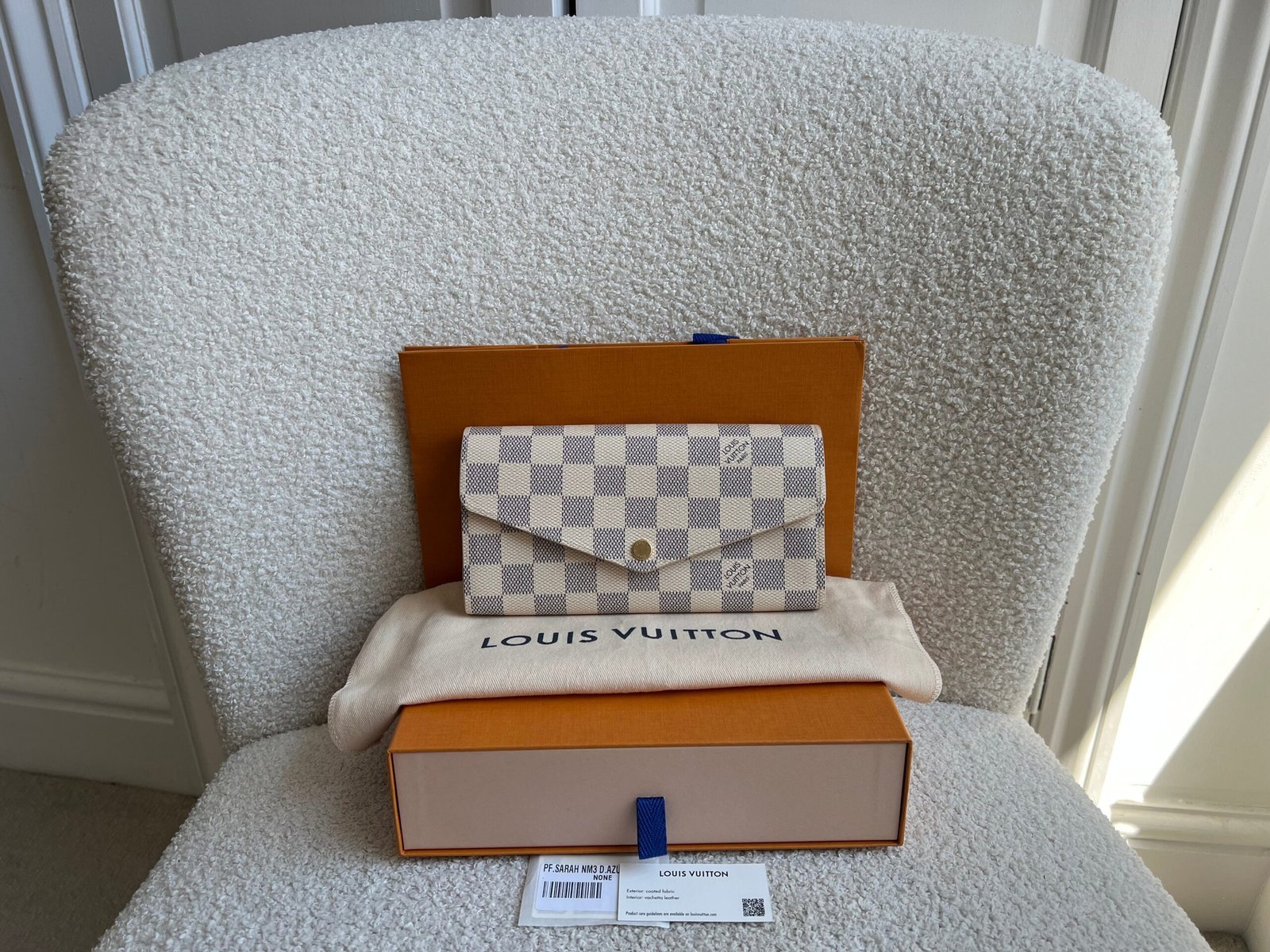 Louis Vuitton Sarah Wallet in Damier Azur