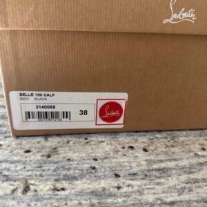 Women’s Christian Louboutin Black/Red Belle 100 Calf ankle boots (Size EUR 38)