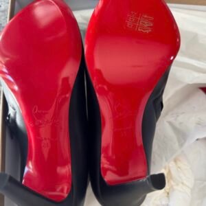 Alternative view of Women’s Christian Louboutin Black/Red Belle 100 Calf ankle boots (Size EUR 38)
