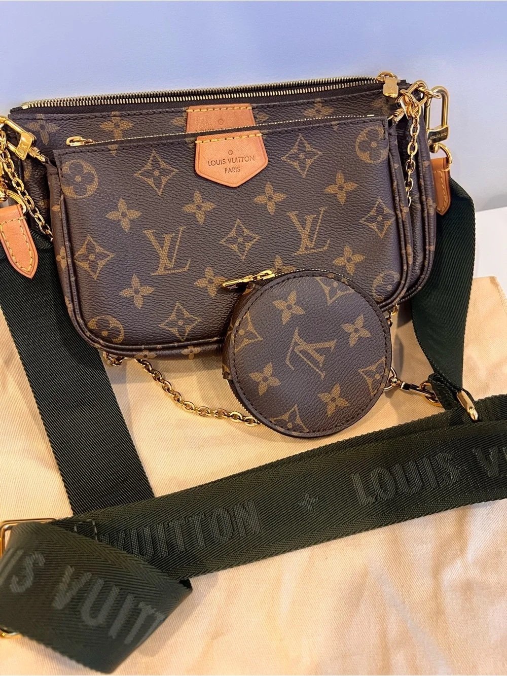 Louis Vuitton Brown Monogram Multi Pochette Crossbody Bag - Image 7
