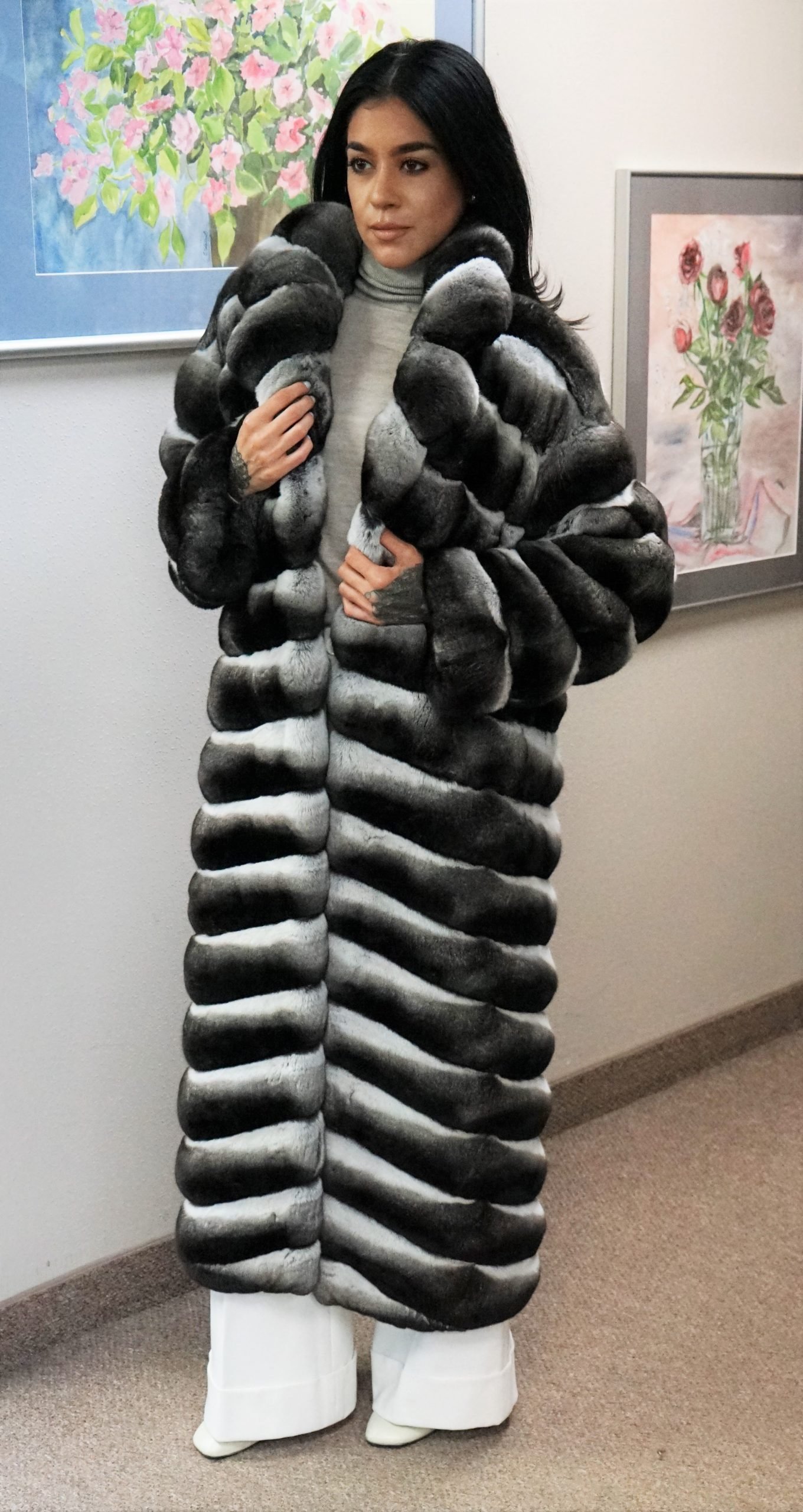 Chinchilla Full Length Fur Coat - Image 5