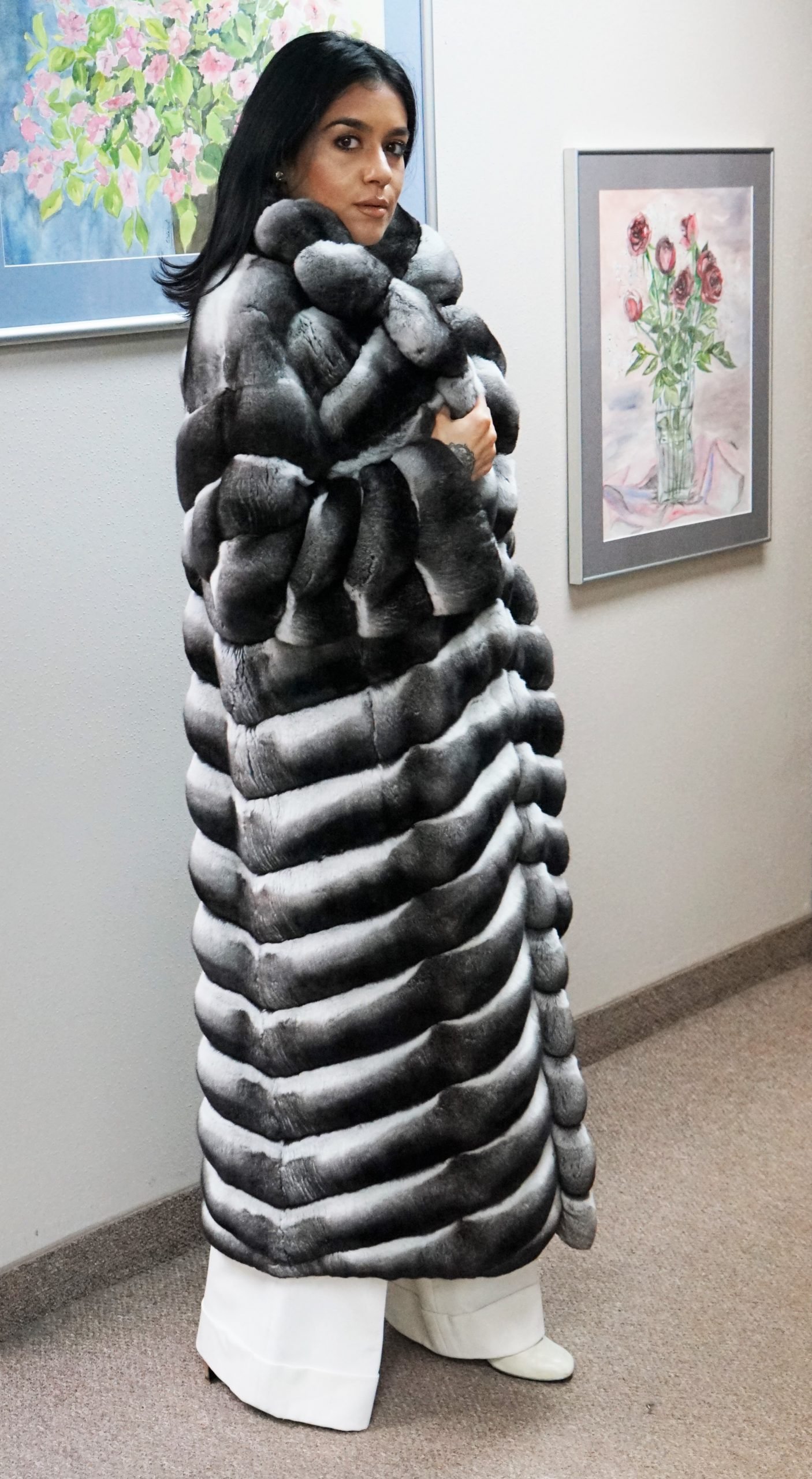 Chinchilla Full Length Fur Coat - Image 2
