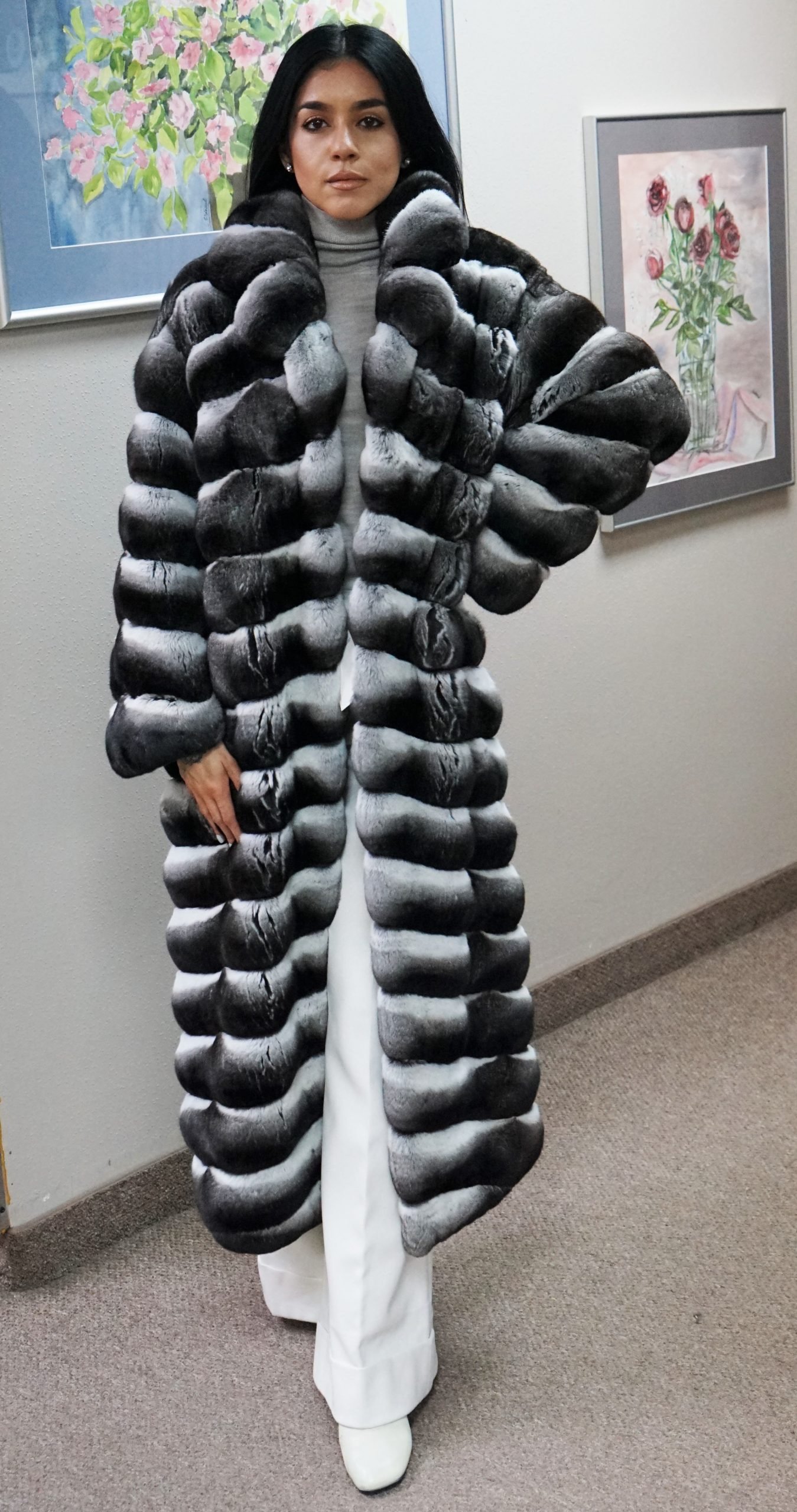 Chinchilla Full Length Fur Coat - Image 6