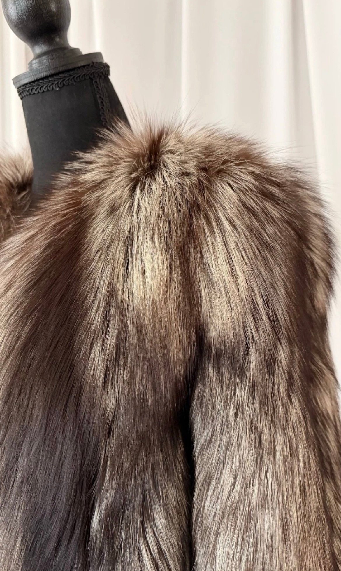New Luxury Real Genuine Silver Fox Fur Jacket women Natural Exclusive size M - Image 9