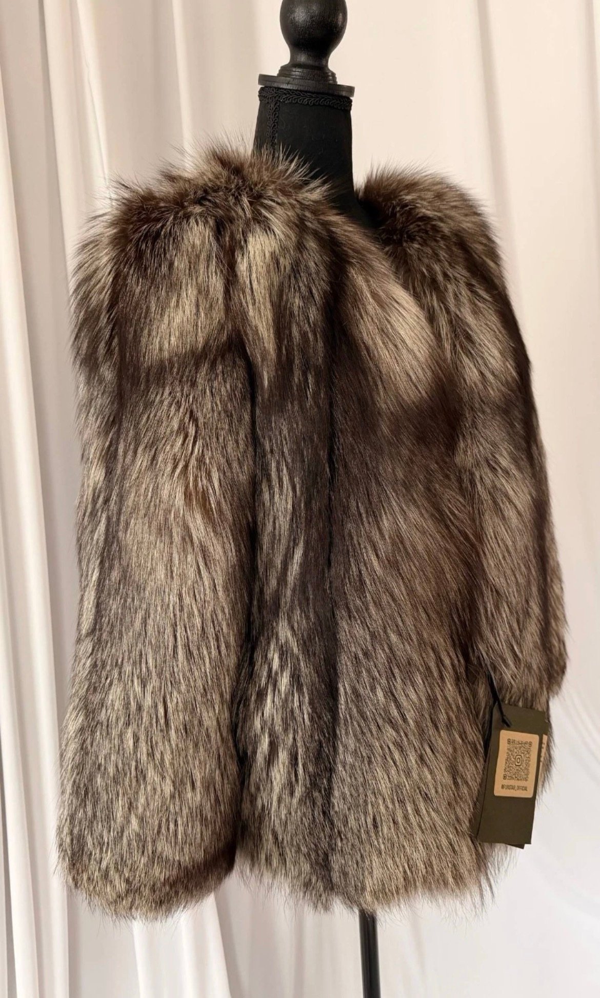 New Luxury Real Genuine Silver Fox Fur Jacket women Natural Exclusive size M - Image 4