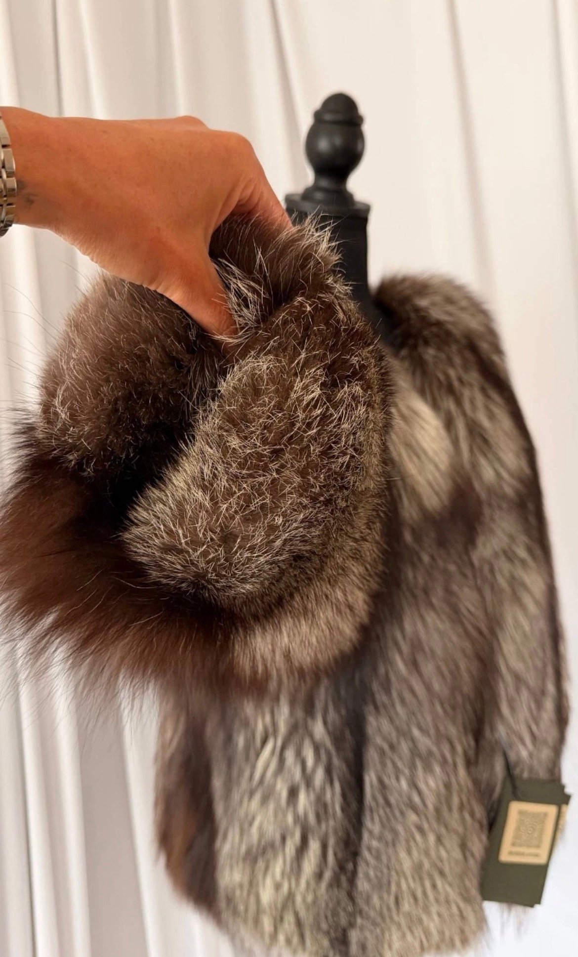 New Luxury Real Genuine Silver Fox Fur Jacket women Natural Exclusive size M - Image 3