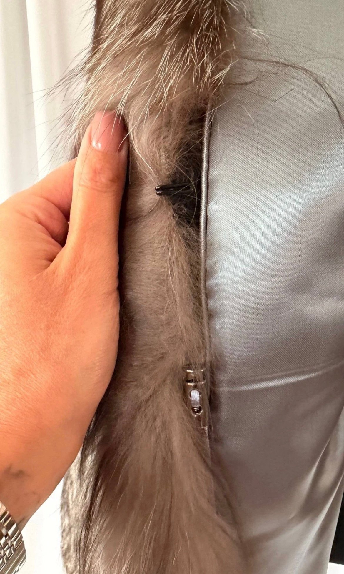 New Luxury Real Genuine Silver Fox Fur Jacket women Natural Exclusive size M - Image 2