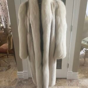 Winter White Full Length Female Mink Coat/Fox Tux Front And Sleeves /W Mink Hat