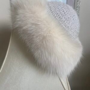 Alternative view of Winter White Full Length Female Mink Coat/Fox Tux Front And Sleeves /W Mink Hat