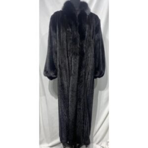 Dark Ranch Mink Coat w/ black fox cuffs/ tux